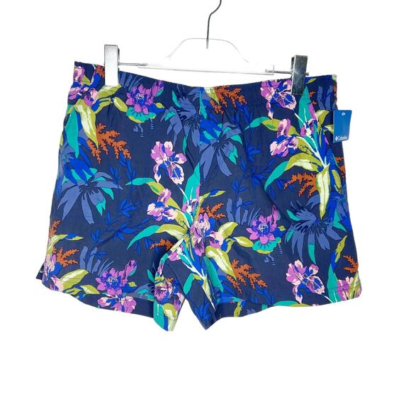 COLUMBIA NWT Walnut River Printed Shorts Nocturnal Magnolia Tropical Size Large - Picture 5 of 12